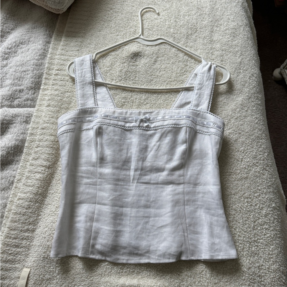 White Reformation Linen Top